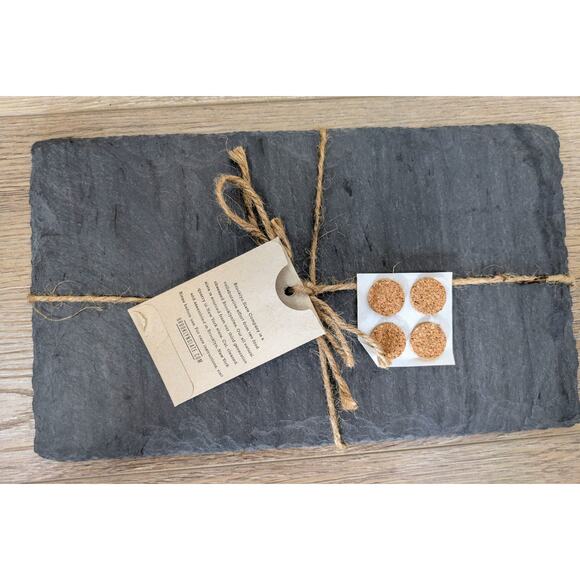 NEW Brooklyn Slate Co. Cheese or Charcuterie Board Gray Rustic Stone 12" x 7" - Picture 6 of 7